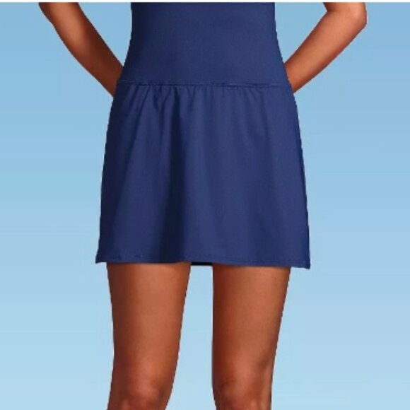 Lands' End Tummy Control Ultra High Waisted Modest Swim Skirt Swim Bottoms - Picture 1 of 6